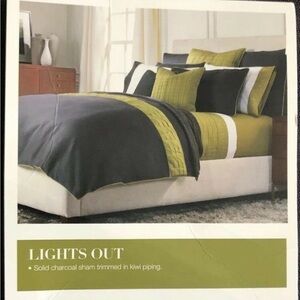 Mitchell Gold + Bob Williams Pillow Sham*Eggplant & Kiwi Green Piping MSRP $140